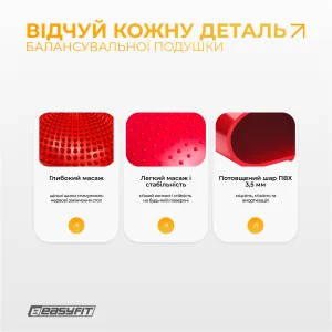 Балансувальна масажна подушка EasyFit червоний
