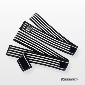 Бинт для присідань EasyFit фіксатор колінного суглоба (чорно-білий)