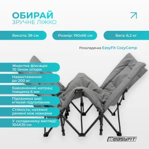 Туристична розкладачка EasyFit CozyCamp з чохлом