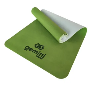 Килимок для фітнесу та йоги Sport TPE+TC 6 мм - зелено-сірий