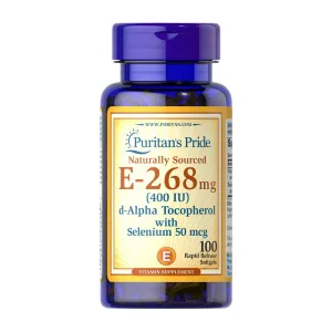 Vitamin E-268 мг natural 400 IU alpha tocopheryl with selenium 50 мкг - 100 софтгель