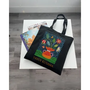 Екошопер BookOpt BK4084 YAYOI KUSAMA квіти, чорний