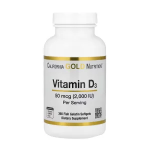 Vitamin D3 - 50 мкг 2,000 IU 360 fish gelatin softgels
