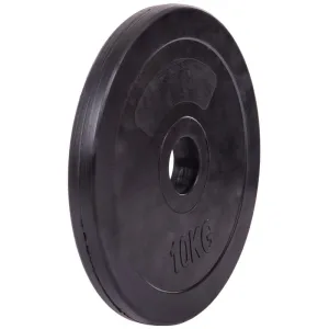 Rubber-coated barbell discs 52 mm 10 kg black