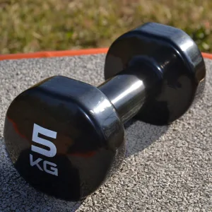 Гантель вінілова PowerPlay 4125 Achilles - 5 кг. Чорна 1 шт.