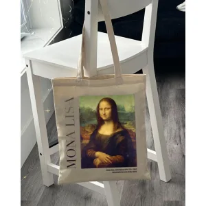 Екошопер BookOpt BK4112 леонардо да вінчі . монна ліза бежевий