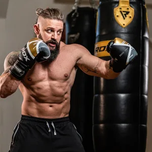 Боксерські рукавиці RDX F7 Ego Black Golden 16 унцій (капа у комплекті)