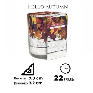 Ароматична свічка в скляному стакані Bispol ласкаво просимо осінь (SN 72s-43)