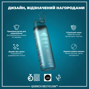 Пляшка для води ION8 1000 мл. BPA Free Times To Drink (ЕКО пляшка) BPA Free Teal & Blue