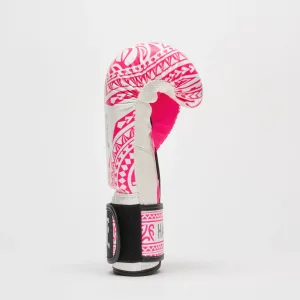Боксёрские перчатки Leone GN329 HAKA White/Pink 10 унций