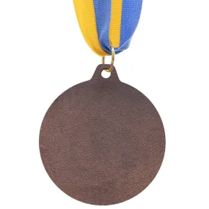 Медаль спортивна зі стрічкою 3 місто 4,5 см