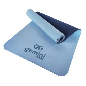 Килимок для фітнесу та йоги Sport TPE+TC 6 мм - темно-блакитний-синій