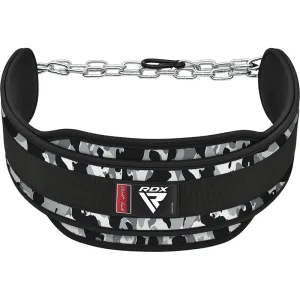 Пояс для обтяжень з ланцюгом RDX T7 Pro Dipping Belt 2 Layer неопреновий Camo Grey універсальний