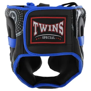 Шолом боксерський з повним захистом PVC TWN чорно-синій M