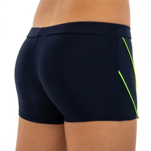 Плавки боксери для хлопчиків для плавання вік 6-10років темно-синій-салатовий 8