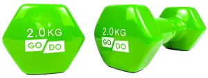 Гантелі для фітнесу з вініловим покриттям 2 шт GoDo GD-2.0GR