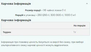 Taurine - 250 г