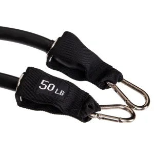 Еспандер трубчастий для фітнесу з карабіном 4х16х1200 мм навантаження 23 кг чорний