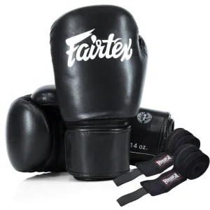 Боксерські рукавиці Fairtex BGV27 Black 16 унцій (бинти в комплекті)