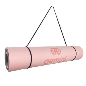 Килимок для фітнесу та йоги Sport TPE+TC 6 мм - рожево-чорний