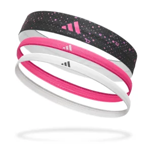 Пов'язки на голову Adidas Hairbands 3 шт білий, чорний, рожевий, універсальний (One Size) (Оригінал)