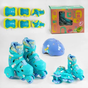Набір роликів із захистом, шолом розмір 30-34 бірюзовий 60991-S