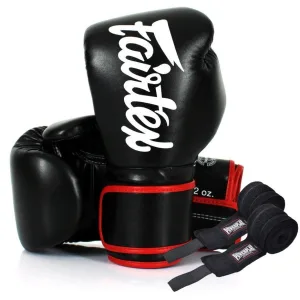 Боксерські рукавиці Fairtex BGV14 Black 10 унцій (бинти в комплекті)