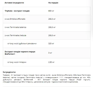 Triphala 800 мг - 120 капсул