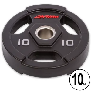 Диски для штанги поліуретанові LIFE FITNESS 51 мм 10 кг чорний