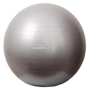 М'яч для фітнесу фітбол PowerPlay 4001 Ø75 cm Gymball сріблястий + помпа