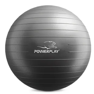 Мяч для фитнеса фитбол PowerPlay 4001 Ø65 cm Gymball чёрный + насос
