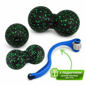 Набір масажних м'ячиків PowerPlay 4007 EPP Massage Ball Чорно Зелені 3 шт.