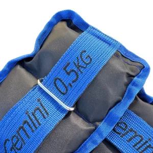 Обтяжувачі-манжети з піском по 0,5 кг - чорно-синій