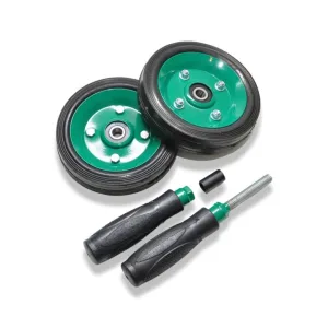Колесо подвійне для преса ролик гімнастичний металевий на підшипнику посилений Pro 16 см зелене