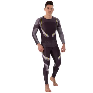 Костюм компресійний чоловічий рашгард лонгслів та штани Domino чорний-білий TC210-KC210-17 - XXL