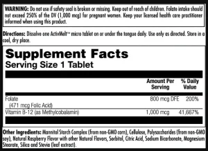 Folic acid methyl B-12 800 мкг 60 таблеток малина (до 01.27)