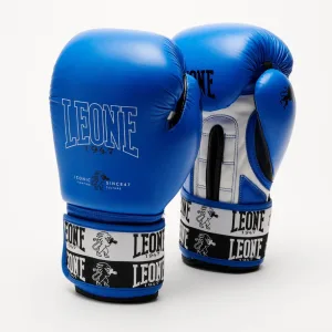 Боксерские перчатки Leone GN208 ICONIC Blue 10 унций (бинты 4 м. в комплекте)