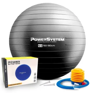 М'яч для фітнесу фітбол Power System PS-4012 Ø65 cm PRO GymbalL чорний
