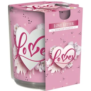 Ароматична свічка в скляному стакані Bispol любовний лист (SN 72s-04)