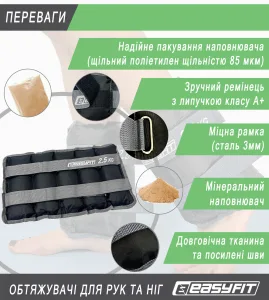 Обтяжувачі для ніг та рук EasyFit - 2,5 кг пара
