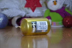 Свічка столова циліндр Bispol sw60/100 213 золотий металік