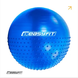 Фітбол 65 см EasyFit Hybrid синій (фітбол напівмасажний)