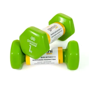 Гантелі Sport для фітнесу з вініловим покриттям 2 шт по 1.0 кг GSD-1.0GREEN
