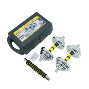 Гантелі розбірні Sport хромовані з грифом у валізі 2 шт по 10 кг