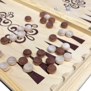 Набір шашки та нарди дерев'яні, розмір 60х60 см