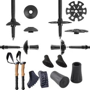 Трекінгові палиці PowerPlay 9110 Friluftsliv Black/White 80-135 см (пара) + 2-ві пари чобітків + чохол