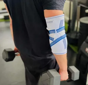 Налокітник Power System PS-6007 Elbow Support Pro білий/Blue 1 шт. S/M