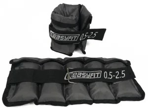 EasyFit Metal Adjustable Ankle and Arm Weights Set with Variable Weight 0.5 - 2.5 kg