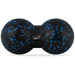 Масажний м'яч подвійний PowerPlay PP-4353 Epp foam Арахіс ball d12*24 cm. Чорно/Блакитний