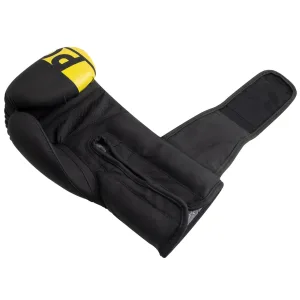 Боксерські рукавиці PowerPlay 3086 Matt Challenger чорно-жовті 16 унцій